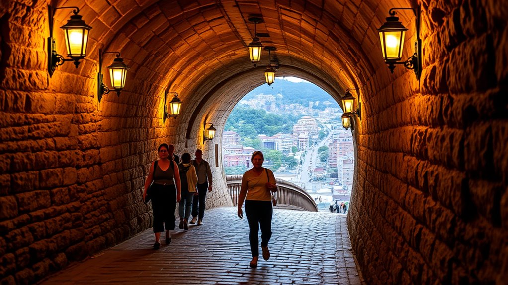 exploring visitor tunnel pathways