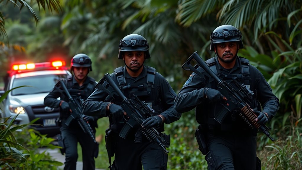 security forces in action